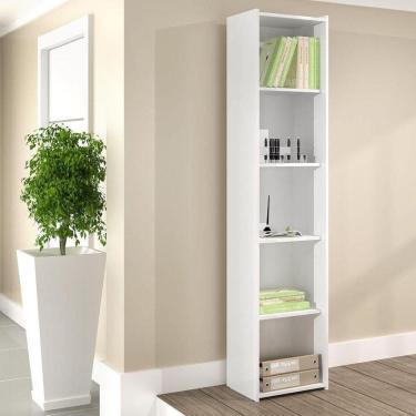 Imagem de Estante Biblioteca Simples Móvel Bento com 5 Prateleiras - Branca