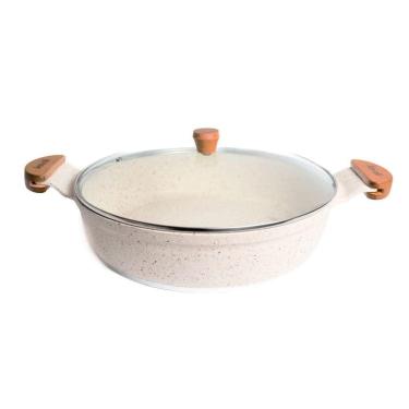 Imagem de Frigideira Branca Antiaderente Marmorizada Javali AM 30cm