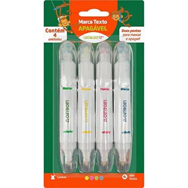 Imagem de MARCA TEXTO APAGÁVEL BLISTER C/4 CORES LEO&LEO