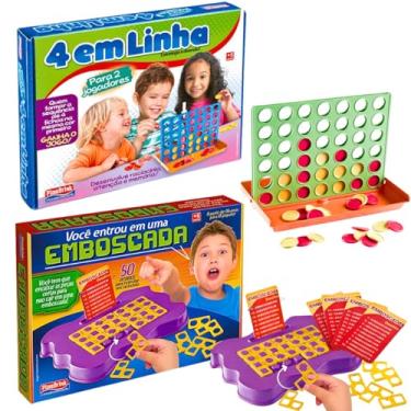 Imagem de Jogos Educativos 4 em Linha Emboscada com 50 Desafios Infantil Raciocínio Lógico Plasbrink