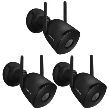 Imagem de Kit 3 Câmeras Inteligente Wi-Fi, Zoom e Áudio Externa iM5 SC Black Intelbras