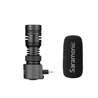 Imagem de Saramonic SmartMic+UC microfone espingarda montável em dispositivo com USB-C e saída de fone de ouvido para iPhone 15, dispositivos móveis Android, novo iPad e mais