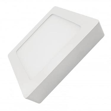 Imagem de OUROLUX Plafon LED Sobrepor 18W Bivolt 2700K Quadrado 39 cm x 24 cm x 24 cm Branco Minimalista Indoor Casa Loja