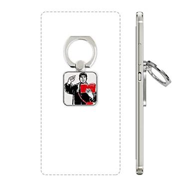 Imagem de Mochila de livro vermelho chapéu estudo China vermelho quadrado suporte de anel de celular suporte universal presente