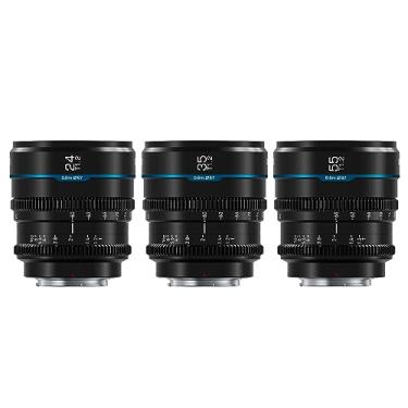 Imagem de SIRUI Conjunto de lentes de cinema Night Walker T1.2, 24 mm, 35 mm, 55 mm, lente de foco manual de grande abertura (MS-3SRB, montagem RF, preta)