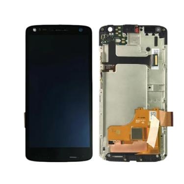 Imagem de SHOWGOOD para Motorola Droid Turbo 2 XT1585 Tela LCD sensível ao toque com moldura digitalizadora para Moto Droid Turbo 2 LCD (branco com moldura)