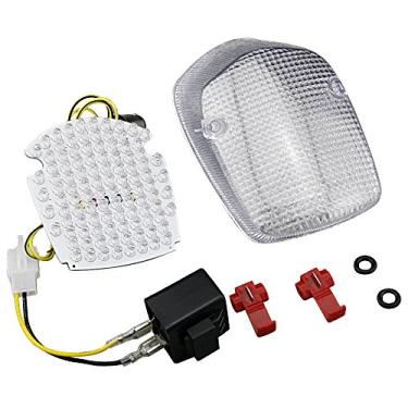 Imagem de Mallofusa Luz traseira de freio LED integrada para motocicleta compatível com Honda Shadow ACE 750 2002-2003/SABRE 1100 2000-2008/ AERO/DELUXE 750 1998-2002/ TOURIER 1997-2003 Lente transparente