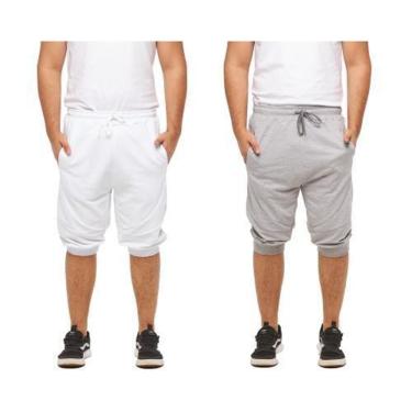 Imagem de Kit 2 Bermudas Masculina de Moletom Masculina Saruel Skinny Sport Fit-Masculino