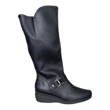 Imagem de Bota Salto Anabela Piccadilly Maxi 117111 Feminina Preto-Feminino