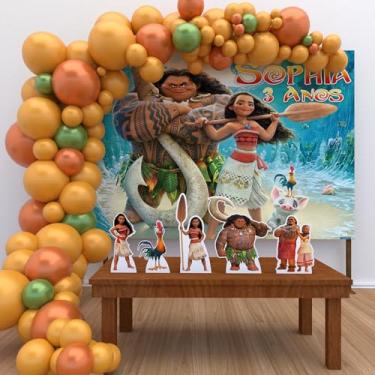 Imagem de Kit Decoração Personalizado Festa de Aniversário Infantil Moana P-MOA03