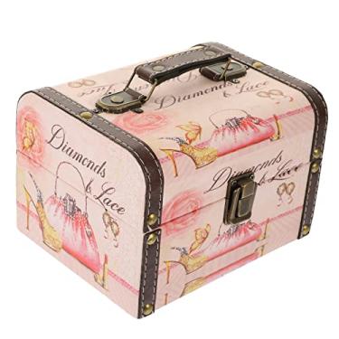 Imagem de Caixa retrô de cosméticos, baú vintage, baú pirata, baú antigo, joias antigas, caixa de tesouro, baú de tesouro vintage, recipiente de brinquedo, sutiã infantil com trava de madeira/1150