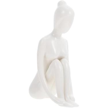 Imagem de Menina ornamentos de yoga abstrato escultura de yoga escultura de corpo de cerâmica meditação yoga pose estátua de yoga decoração de yoga ornamento de mesa modelo cerâmica branco corpo humano mulher p
