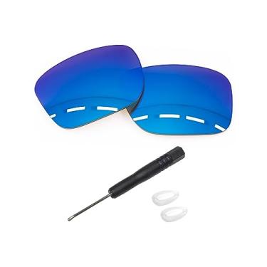 Imagem de Forobb Lentes de reposição polarizadas para óculos de sol Oakley Holbrook Metal OO4123 - azul safira - policarbonato polarizado