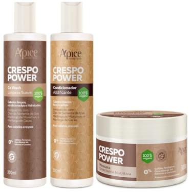 Imagem de Kit Apse Crespo Power Co Wash + Condicionador + Mascara Umectante Nutritiva Cabelo Vegano