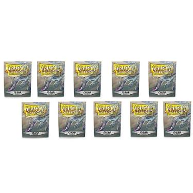 Imagem de 10 pacotes Dragon Shield Classic Clear tamanho padrão 100 ct capa de exibição para cartas