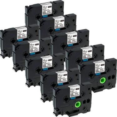 Imagem de Kit com 10 Fita Compatível para Rotuladora TZC-231 TZE-231 TZ231 12mm 