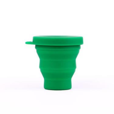 Imagem de Copo Reutilizável de Silicone  Retrátil 480 Ml -  Verde - E-Energy