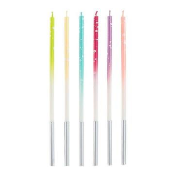 Imagem de Vela Palito Gigante Dégradé Arco-iris 15 cm - 1 unidade Pct. c/ 6 unds