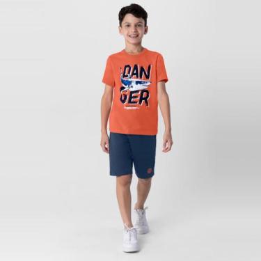 Imagem de Conjunto infantil menino com camiseta e bermuda Brandili, Laranja, 1