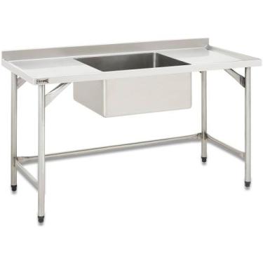 Imagem de Pia 1,5 m Total Inox AISI 304 com cuba 60 x 50 x 33 cm Fritomaq, Centr