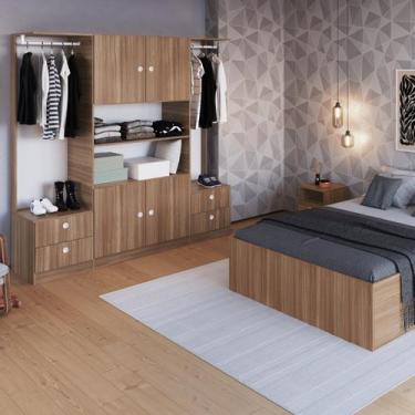 Imagem de Guarda Roupas Casal 4 Portas 4 Gavetas 2 Cabideiros Closet - Art in Mó