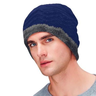 Imagem de Gorro Touca Inverno Lã Masculina Feminina Forrada Pelinho Estilosa - H