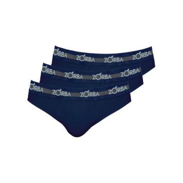 Imagem de Kit com 3 Cuecas Slip Zorba 0764, Azul marinho, M