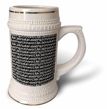 Imagem de 3dRose Lousa Alfabeto – Caneca Stein, 530 ml, 650 ml, branca