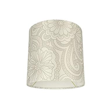 Imagem de Aspen Creative 58305 Tambor transitório (cilindro) Construção em forma branca e cinza, 20,32 cm de largura (20,32 cm x 20,32 cm) UNO LAMP Shade