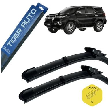 Imagem de Palhetas Limpador Parabrisa em Silicone Específica Toyota Hilux SW4 2015 a 2018 SR Tiger Auto Jogo com 2 Unidades Flat Silenciosas Alta Durabilidade Encaixe Original