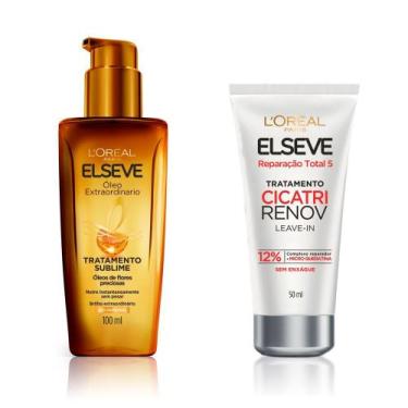 Imagem de Kit Óleo Extraordinário Elseve 100ml e Leave In de Tratamento Elseve C
