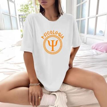 Imagem de Camisa Camiseta Feminina Estampada Grego Psicologia 100% Algodão Fio 3