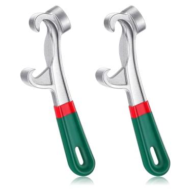 Imagem de WILLBOND 2 peças abridor de balde de 14 litros, abridor de balde de alumínio, ferramenta de abridor de balde de 20 cm, balde de metal com alça de borracha antiderrapante, ferramenta de remoção de