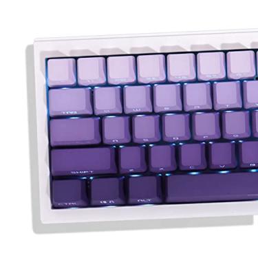 Imagem de 134 teclas PBT Double Shot Keycaps OEM Profile Gradient Purple Backlit Conjunto de teclas para teclado mecânico 61/64/87/104/108 Cherry Mx Switches