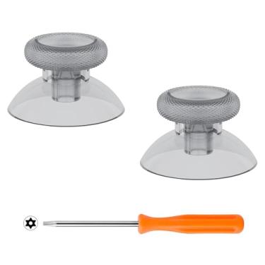 Imagem de eXtremeRate Manípulos de substituição pretos transparentes para controle Xbox Series X/S, para controle analógico padrão Xbox One, joystick personalizado para controle Xbox One X/S/Elite