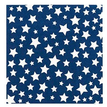 Imagem de X&O Paper Goods TW7-21994 Guardanapos descartáveis de sobremesa e almoço para festas, 20 peças, 12,7 cm x 12,7 cm, estrelas americanas azuis e brancas