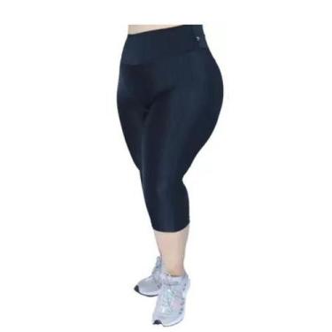Imagem de Calça Corsário Capri Plus Size Feminina Suplex - Fasciniun , Preto, GG