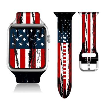 Imagem de Pulseira de substituição compatível com Apple Watch 38/40/41/42/44/45 mm para mulheres e homens, pulseira de substituição para iWatch séries 9, 8, 7, 6, 5, 4, 3, 2 e 1 SE, 42 mm/44 mm/45 mm.