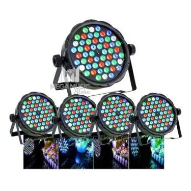 Imagem de Kit 5 Canhao Refletor Led Par64 Rgbw 54 Leds 3w Dmx - SHOWTECH,  110V/