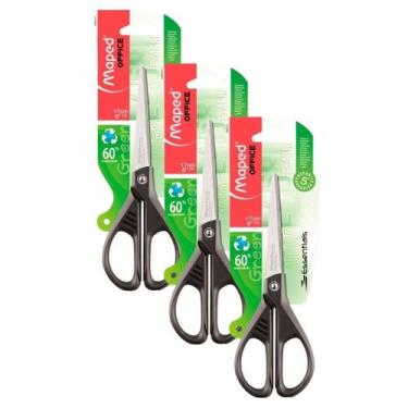Imagem de Kit 03 Tesouras de Aço Multiuso Essentials Green 17cm Blister - Maped
