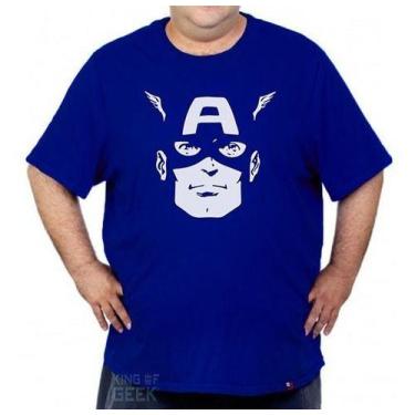 Imagem de Camiseta Plus Size Capitão América Retrô Camisa Vingadores - KING OF G