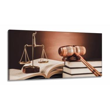 Imagem de Quadro Escritório Advocacia Direito Malhete Arte em Tecido Canvas 130x