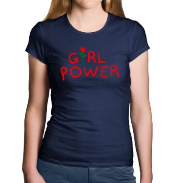 Imagem de Baby Look Algodão Girl Power - Foca na Moda, Marinho, M
