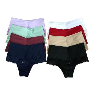Imagem de Calcinha Cintura Alta Rendada Yara Pós Parto Kit 5  408 - La Belle Cel