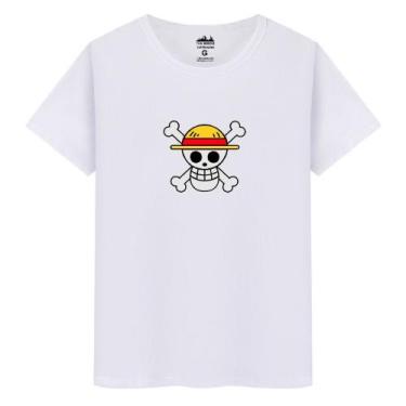 Imagem de Camiseta Masculina Casual Caveira One Piece - Elite, Branco, XGG
