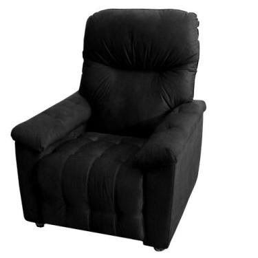 Imagem de Poltrona de Descanso do Papai Reclinável em Suede Preto Lander - Larbe