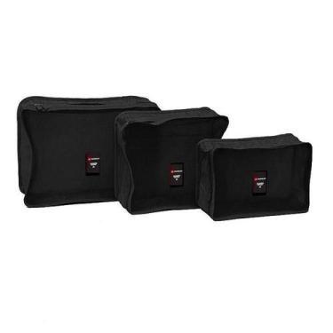 Imagem de Kit Organizador de Mala Viagem Necessaire 6 peças - Travelux, Preto