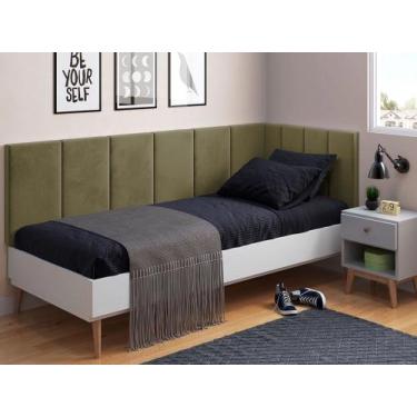 Imagem de Cabeceira Com proteção Lateral Estofada Las Vegas - Magazine L, Bege