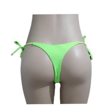 Imagem de Calcinha de biquíni avulsa de amarrar liso fio dental - DE UMA MARIA P