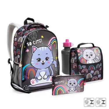 Imagem de Mochila Seanite kit 5 peças só cute, Preto